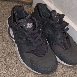 Grey with the wheat bottoms Nike Huaraches!